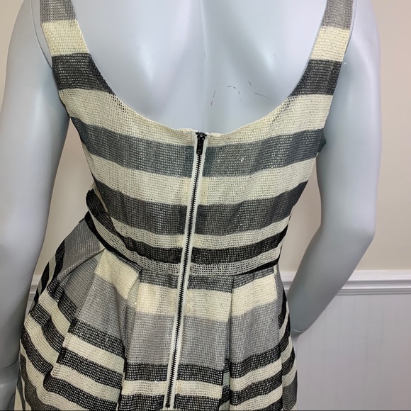 BCBG Striped Sparkle A Line Pleated Dress - Picture 6 of 7